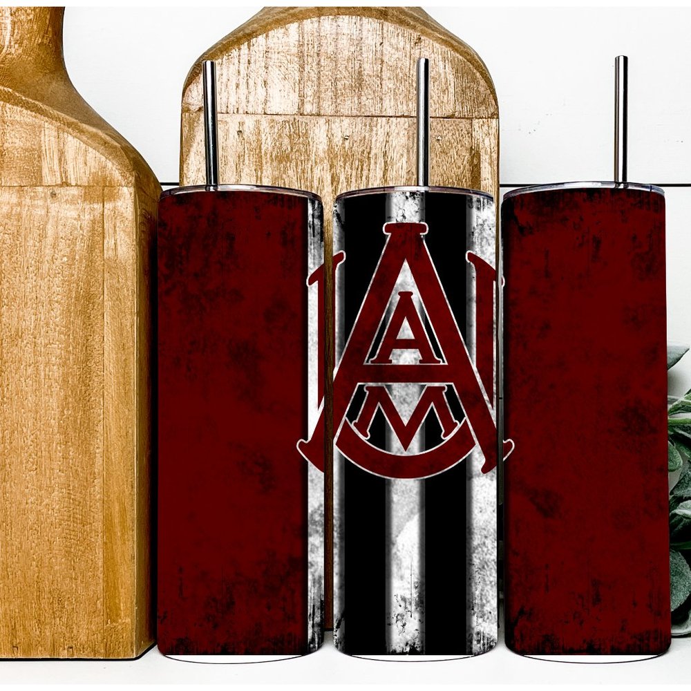 AAMU Bulldogs Grunge Oz Skinny Sublimated Tumbler